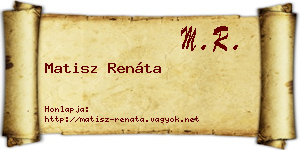 Matisz Renáta névjegykártya